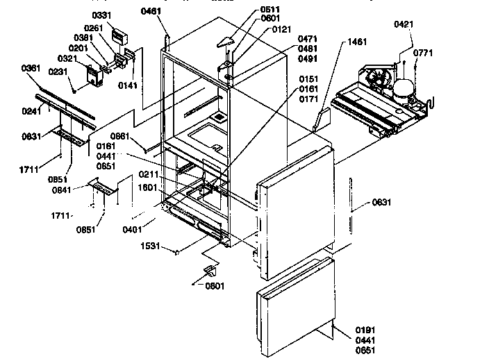 Controls And Light Covers Diagram and Parts List for 67277-P1311001WL  Amana Refrigerator
