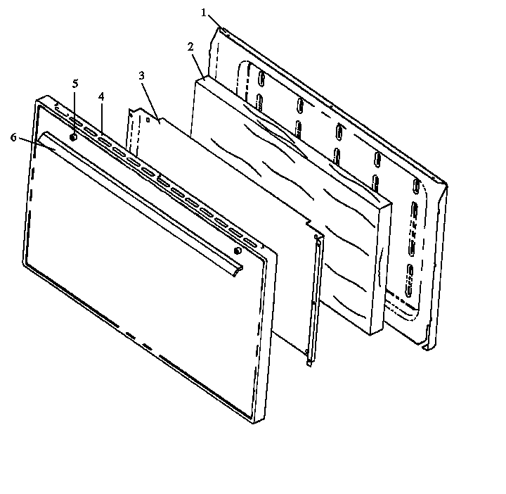 Oven Door, Solid Panel Ehn330/340 Diagram and Parts List for EHN3802L P1143207NL Caloric Range