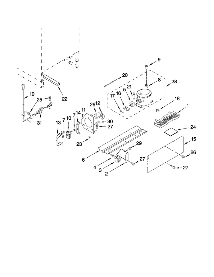 Unit Parts Diagram and Parts List for JUR248LWES01  Jenn-Air Refrigerator