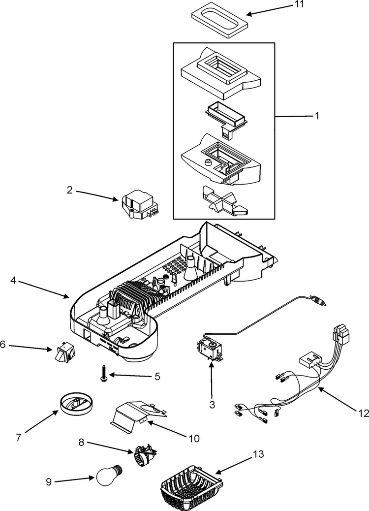 Controls Diagram and Parts List for GT2183PEKW  Maytag Refrigerator