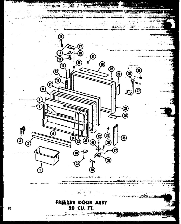 Section 24 Diagram and Parts List for TD20W-P60303-62W  Amana Refrigerator