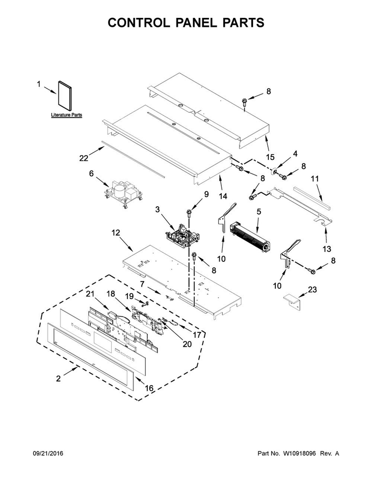 Control Panel Parts Diagram and Parts List for JJW3430DS02  Jenn-Air Wall Oven