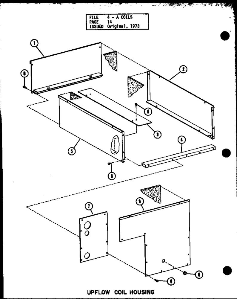 Uplow Coil Housing Diagram and Parts List for D54921-20 P54921-20C Amana Air Conditioner