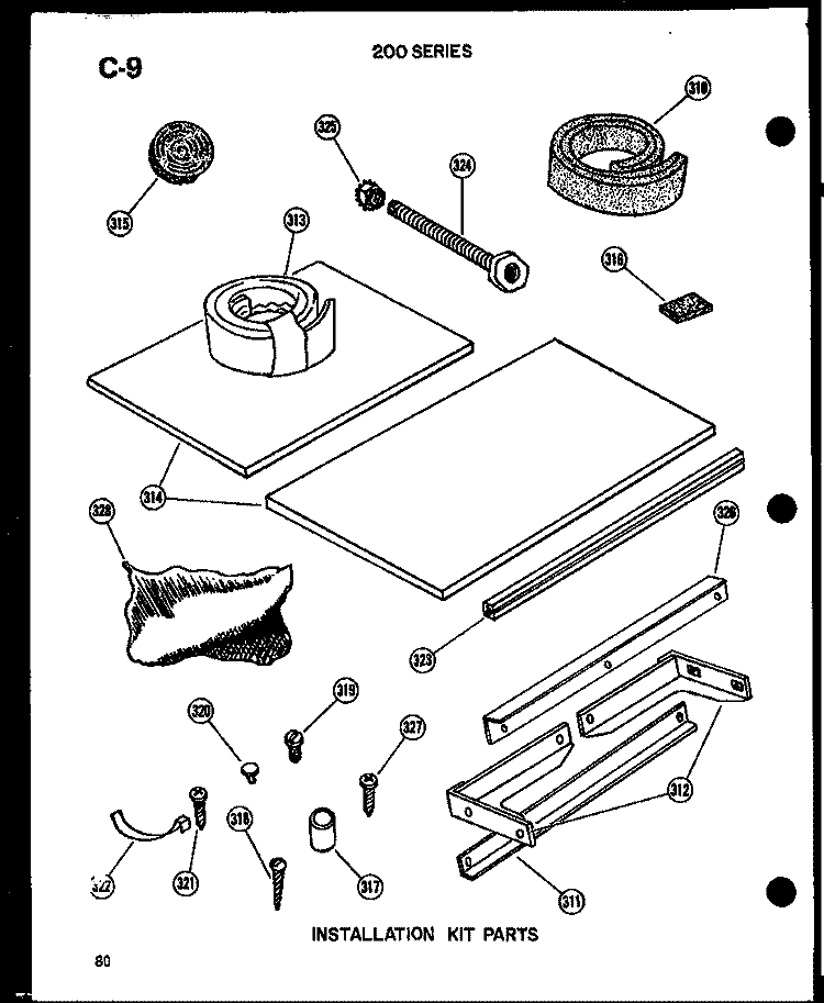 INSTALLATION KIT PARTS Diagram and Parts List for 215-3J-1 P5465558R Amana Air Conditioner