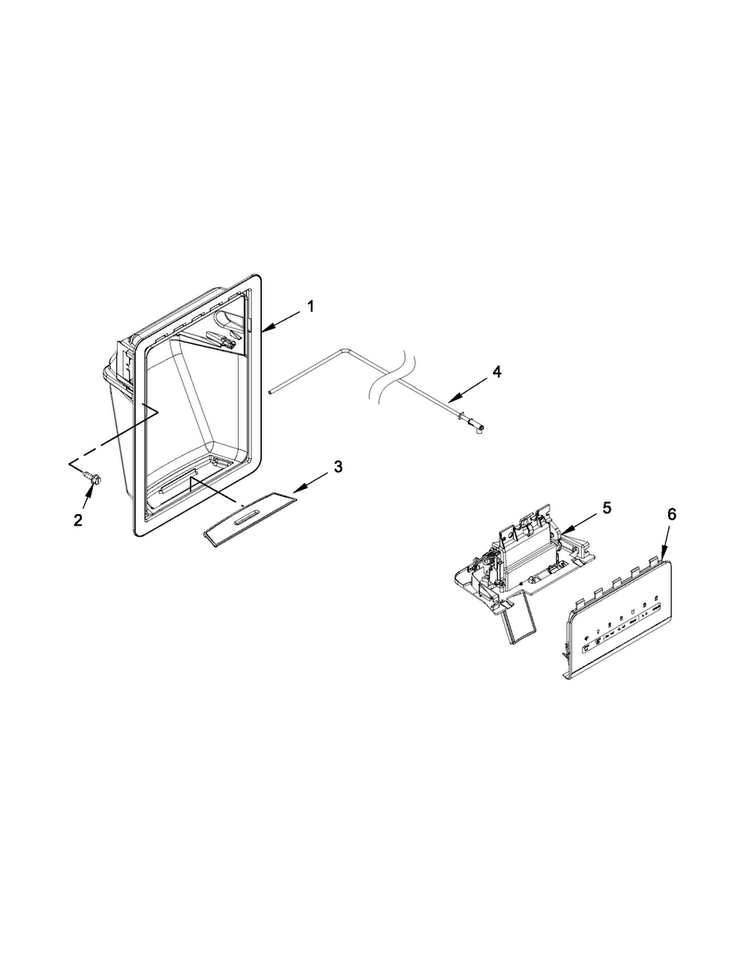 Dispenser Parts Diagram and Parts List for MSF22D4XAM00  Maytag Refrigerator