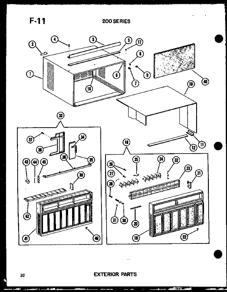 EXTERIOR PARTS Diagram and Parts List for 218-3JM P5541723R Amana Air Conditioner