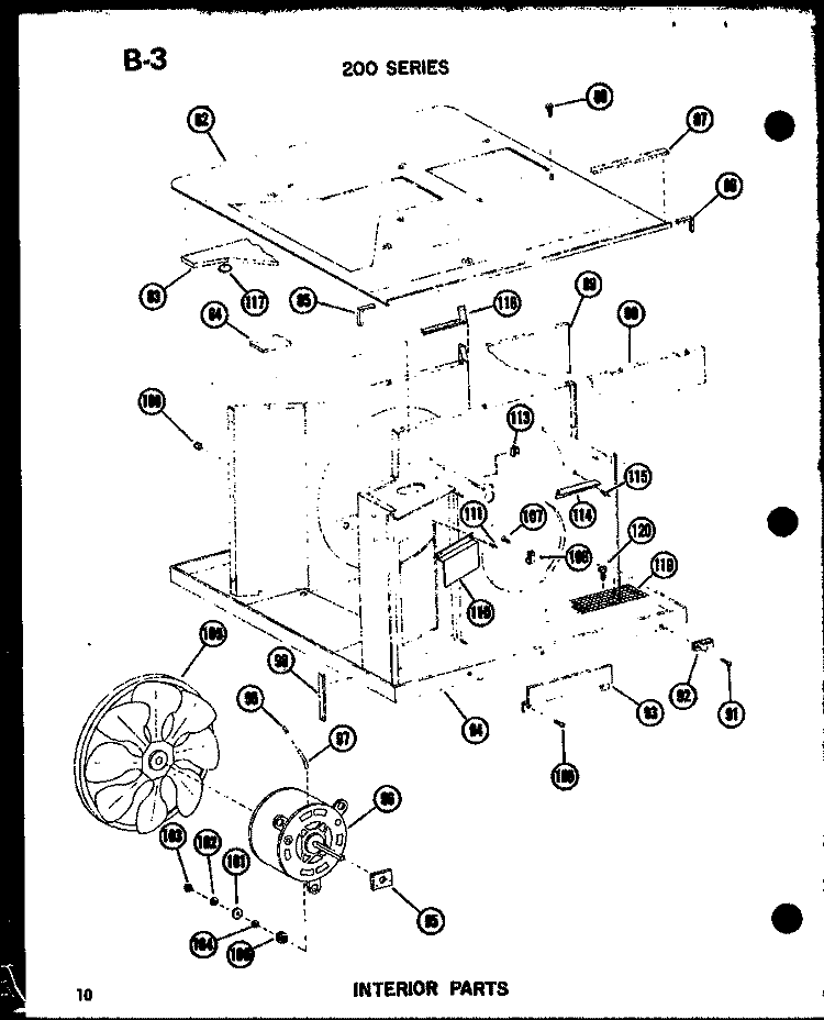 INTERIOR PARTS Diagram and Parts List for 218D-3HWS P5541751R Amana Air Conditioner