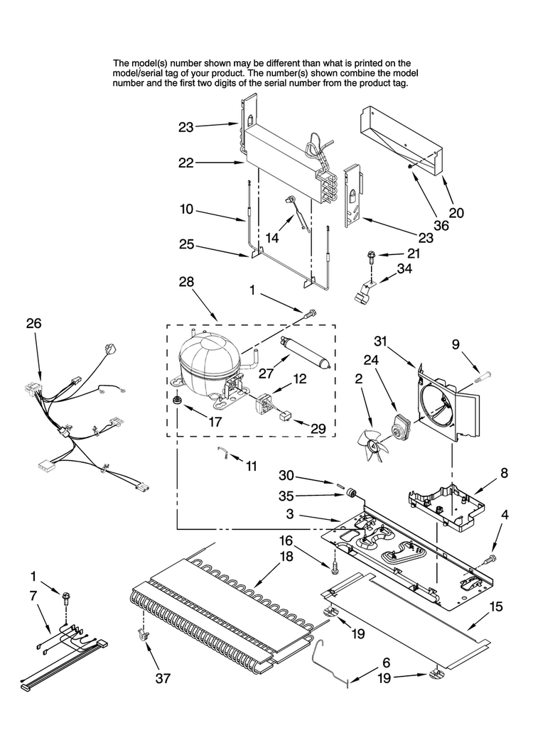 Unit Parts Diagram and Parts List for ABB1921FEB12  Amana Refrigerator