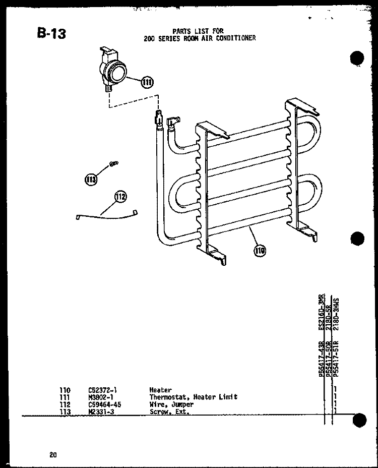Page 9 Diagram and Parts List for 218D-3HWS P5541751R Amana Air Conditioner