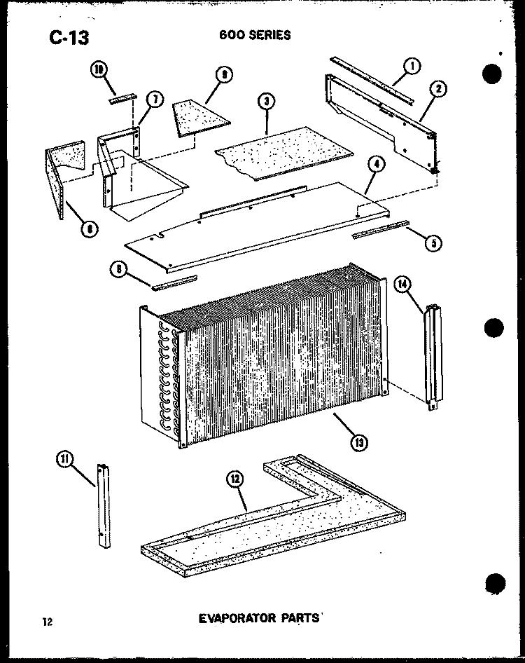 EVAP PARTS Diagram and Parts List for ES619-3R P5472098R Amana Air Conditioner