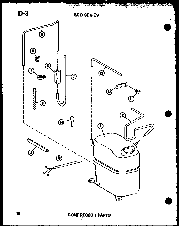 COMPRESSOR PARTS Diagram and Parts List for ES619-3R P5472098R Amana Air Conditioner