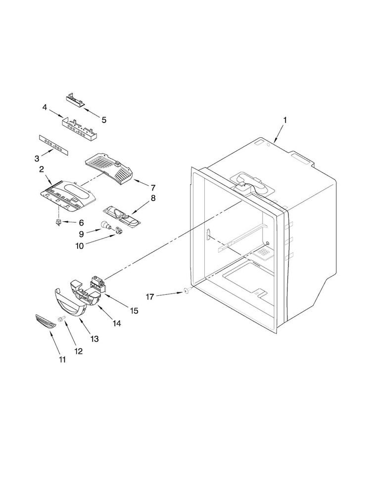 Refrigerator Liner Parts Diagram and Parts List for ABB1924WEB1  Amana Refrigerator