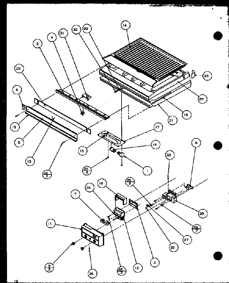 Section 1 Diagram and Parts List for TZ18Q2W-P1156103WW  Amana Refrigerator