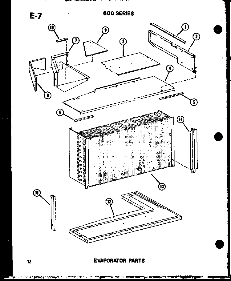EVAP PARTS Diagram and Parts List for ES6142S P6711915R Amana Air Conditioner