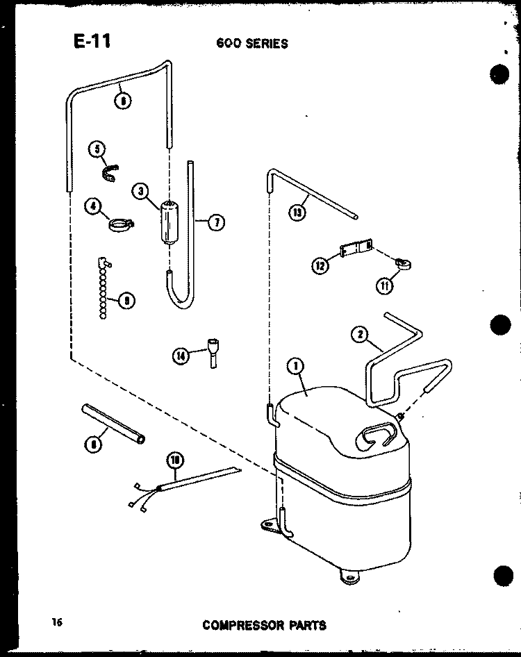 COMPRESSOR PARTS Diagram and Parts List for ES6142S P6711915R Amana Air Conditioner