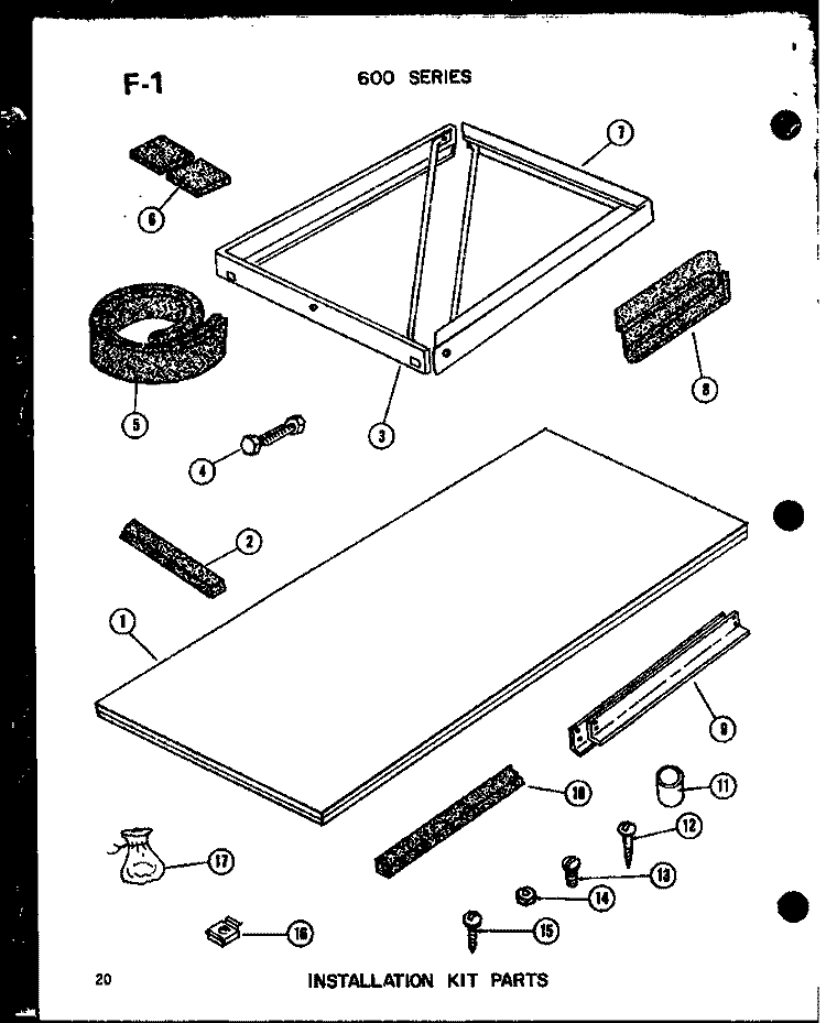 INSTALLATION KIT PARTS Diagram and Parts List for ES6142S P6711915R Amana Air Conditioner