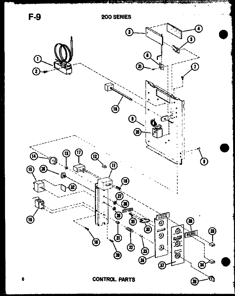 CONTROL PARTS Diagram and Parts List for 2185NH P5541711R Amana Air Conditioner