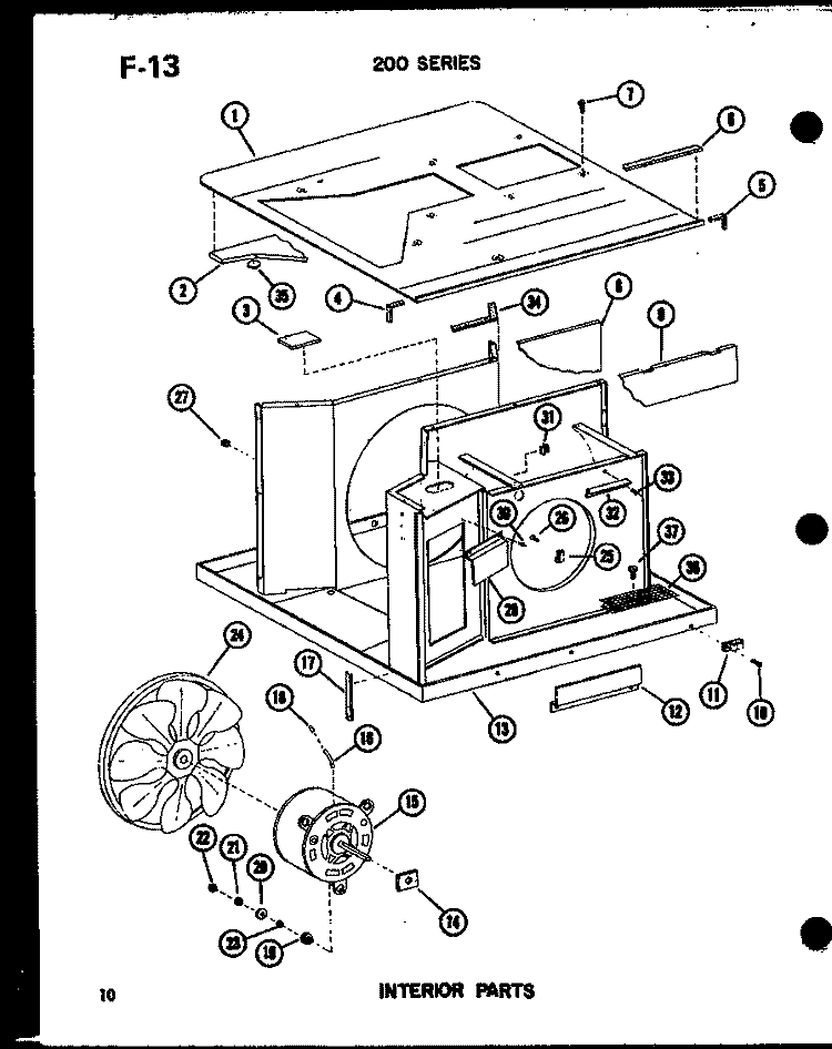 INTERIOR PARTS Diagram and Parts List for 2185NH P5541711R Amana Air Conditioner