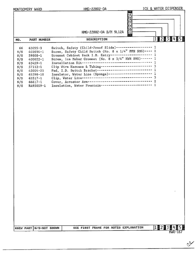 Ice And Water Dispenser Page 4 Diagram and Parts List for 22802-A  Admiral Refrigerator