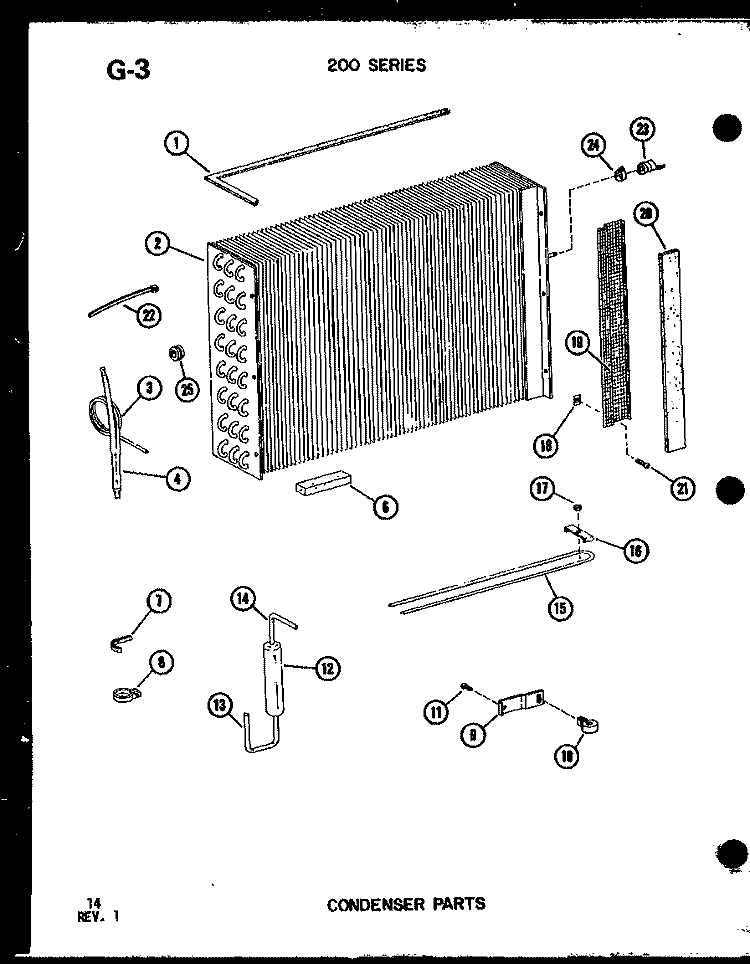 CONDENSER PARTS Diagram and Parts List for 2185NH P5541711R Amana Air Conditioner