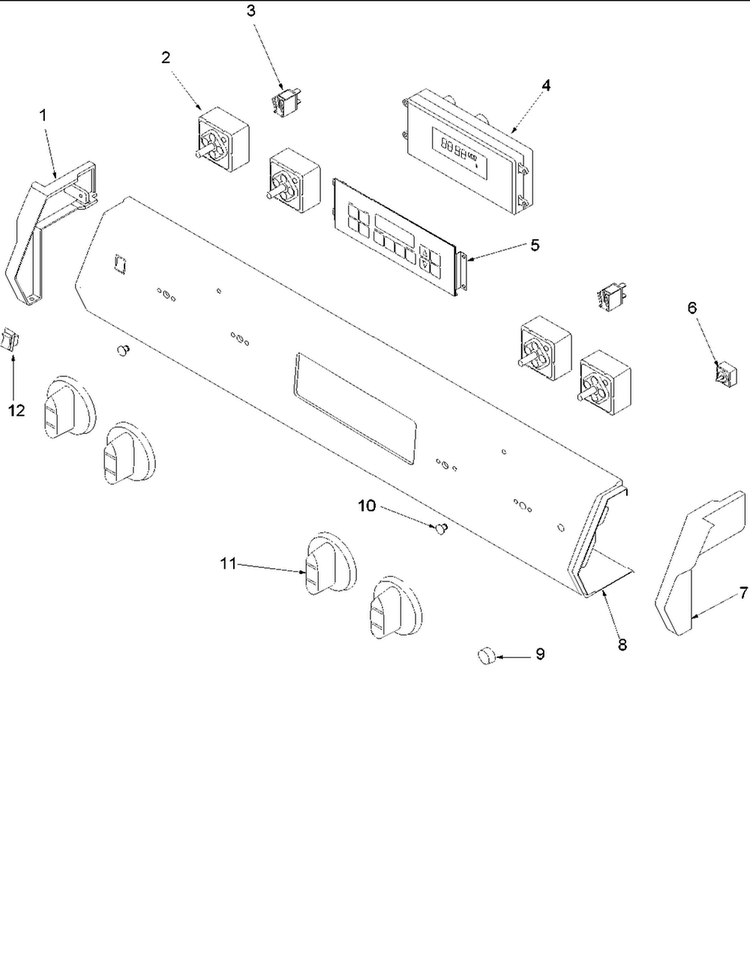 Backguard Diagram and Parts List for ARDS802E-P1131943NE  Amana Range