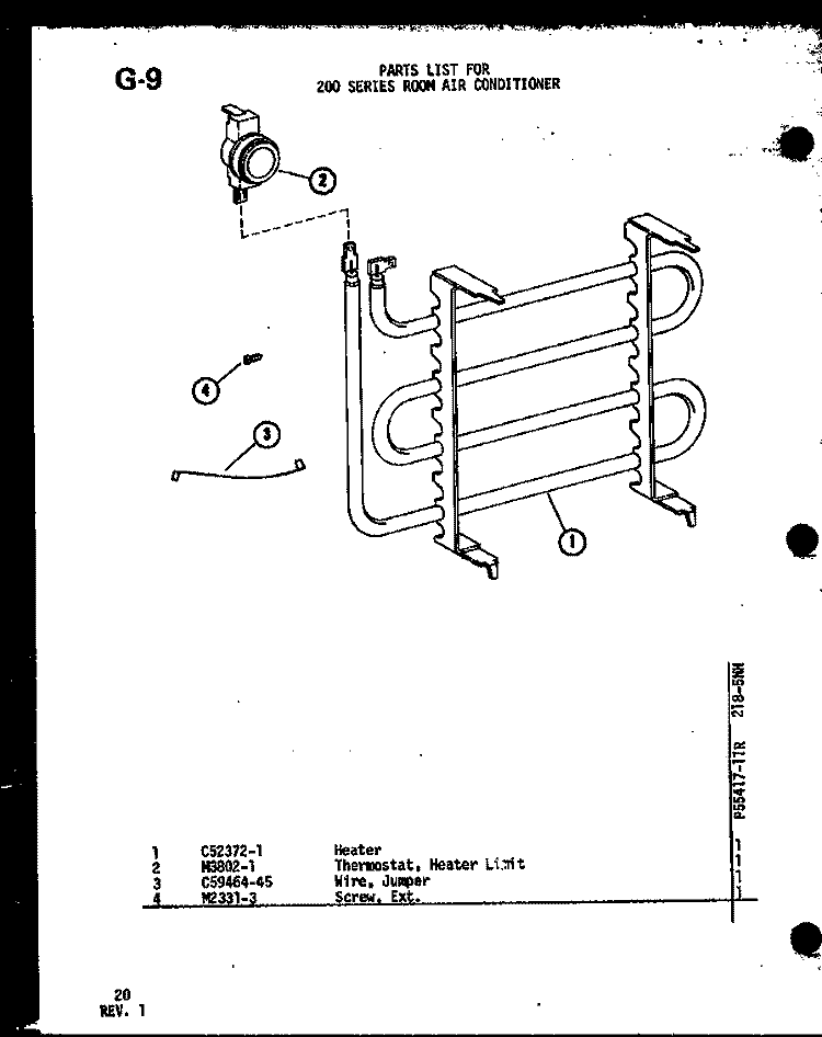 Page 9 Diagram and Parts List for 2185NH P5541711R Amana Air Conditioner
