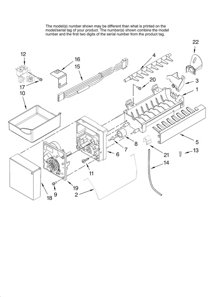 Icemaker Parts, Optional Parts Diagram and Parts List for JFC2089HTB12  Jenn-Air Refrigerator