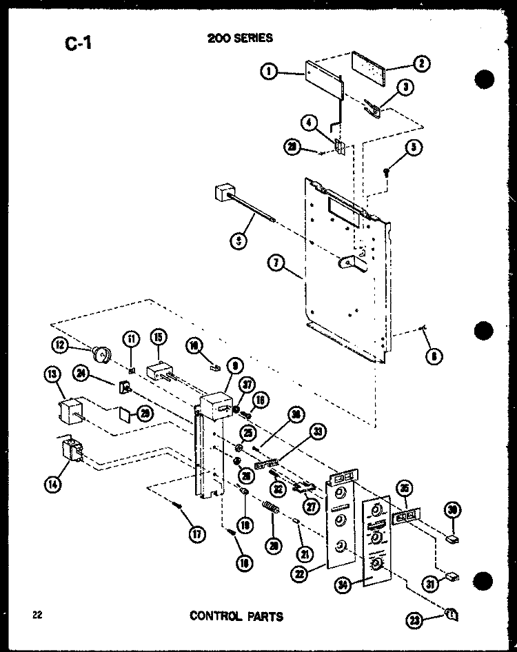 CONTROL PARTS Diagram and Parts List for 218D-3WS P5541779R Amana Air Conditioner