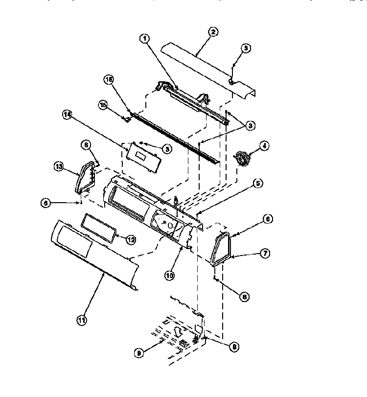 Graphic Panel, Control Mounting Plate And Controls Diagram and Parts List for CW8202W2-PCW8202W2B  Crosley Washer