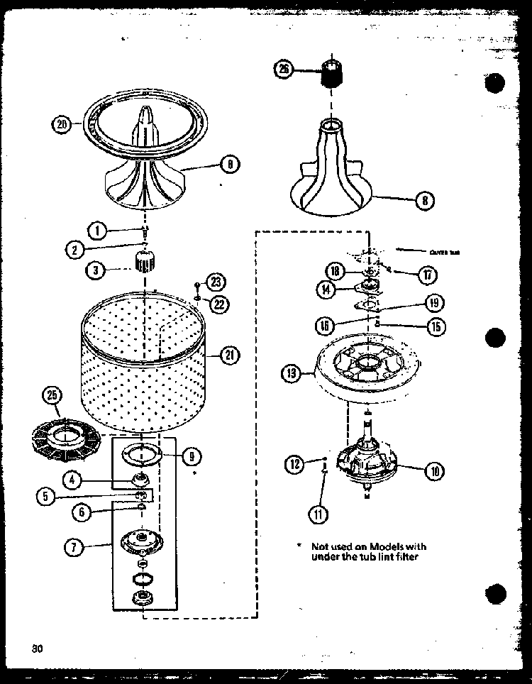 Section 3 Diagram and Parts List for LW3303W P1164316WW Amana Washer