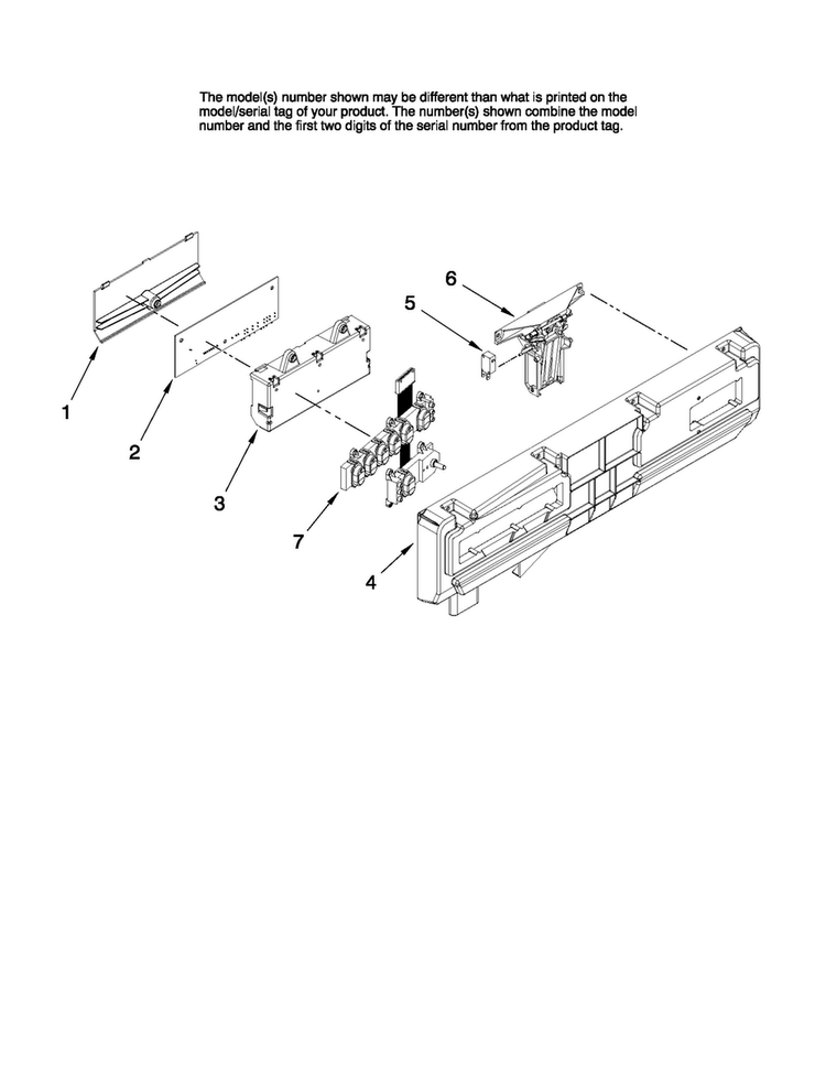 Control Panel Parts Diagram and Parts List for JDB2150AWP1  Jenn-Air Dishwasher