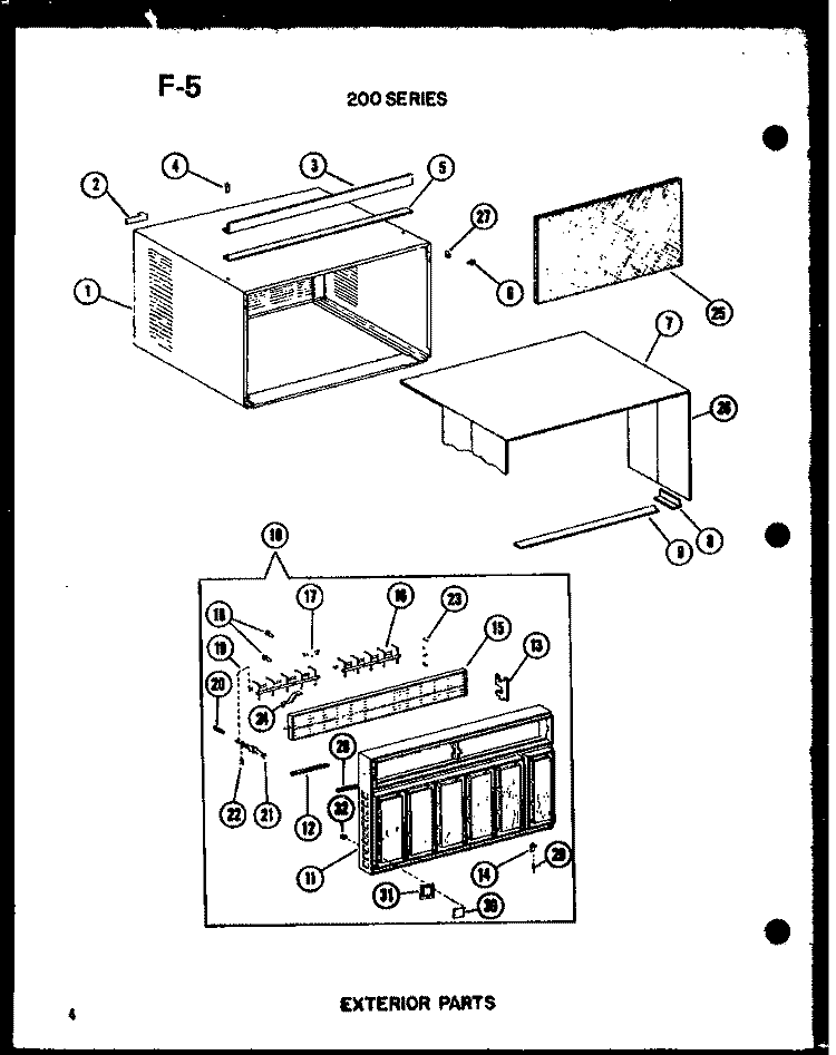 EXTERIOR PARTS Diagram and Parts List for ES2183HEL P6753509R Amana Air Conditioner