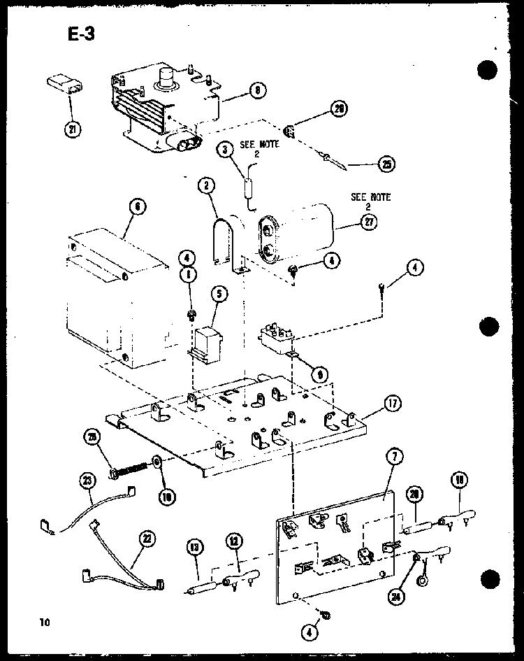 Resistor/capacitor Diagram and Parts List for CRR-7B P74364-4M Amana Microwave
