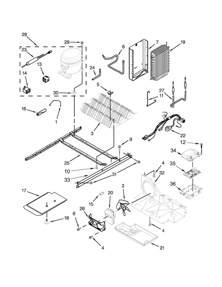 Unit Parts Diagram and Parts List for MSF21D4MDE02  Maytag Refrigerator