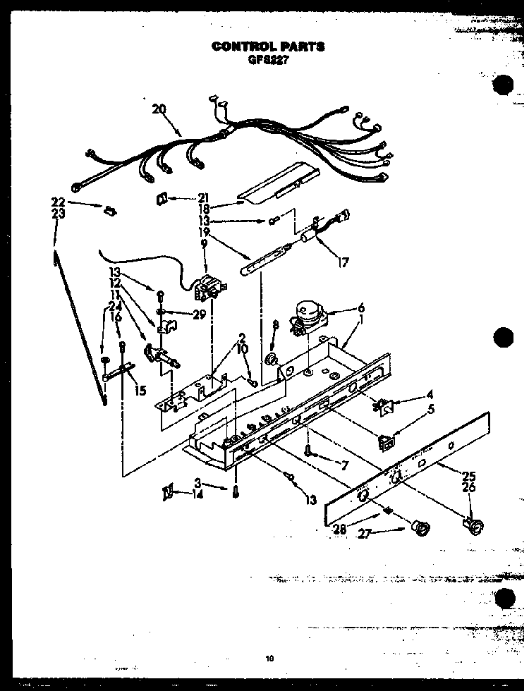 Control Parts Diagram and Parts List for GFS227 MN11 Caloric Refrigerator