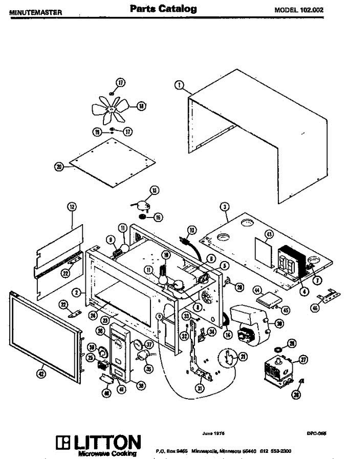 01 - Page 1 Diagram and Parts List for 102002  Litton Microwave Oven Combo