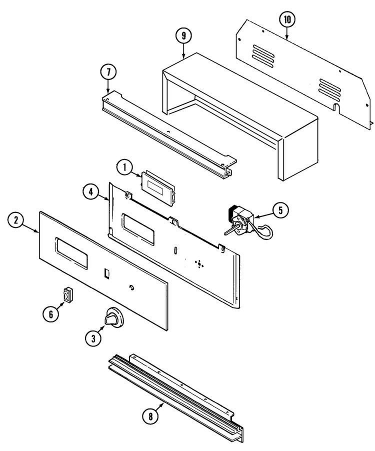 Control Panel Diagram and Parts List for OEMMAY5  Magic Chef Wall Oven
