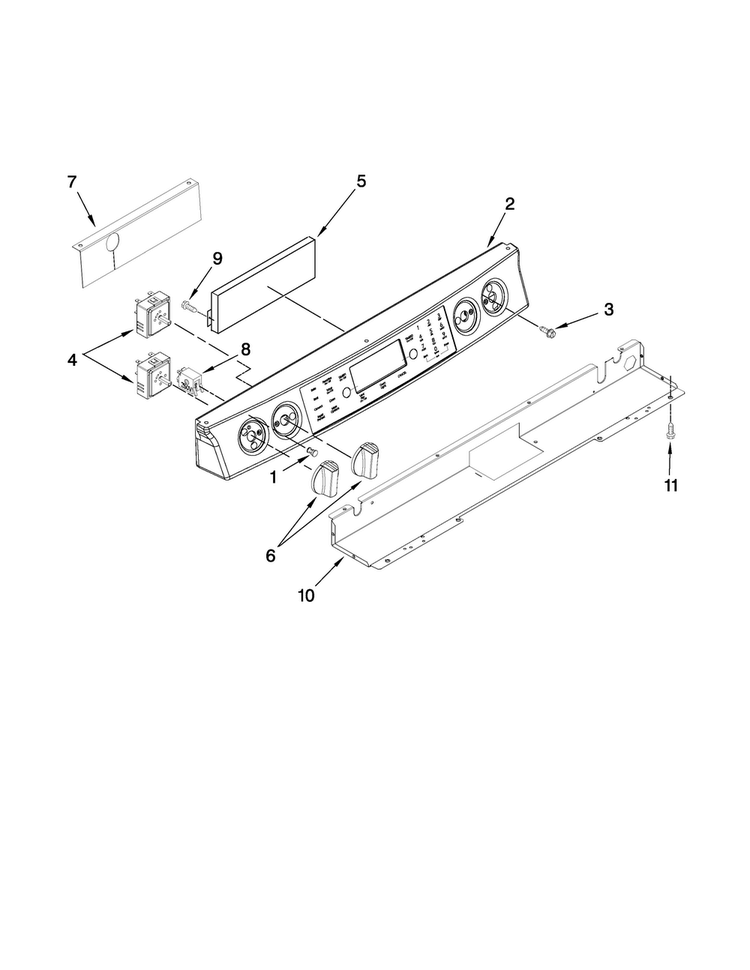 Control Panel Parts Diagram and Parts List for JES9900BCS21  Jenn-Air Range
