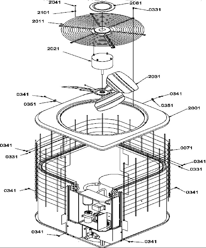 Condenser Motor Diagram and Parts List for RCC36A3B P1172422C Amana Air Conditioner