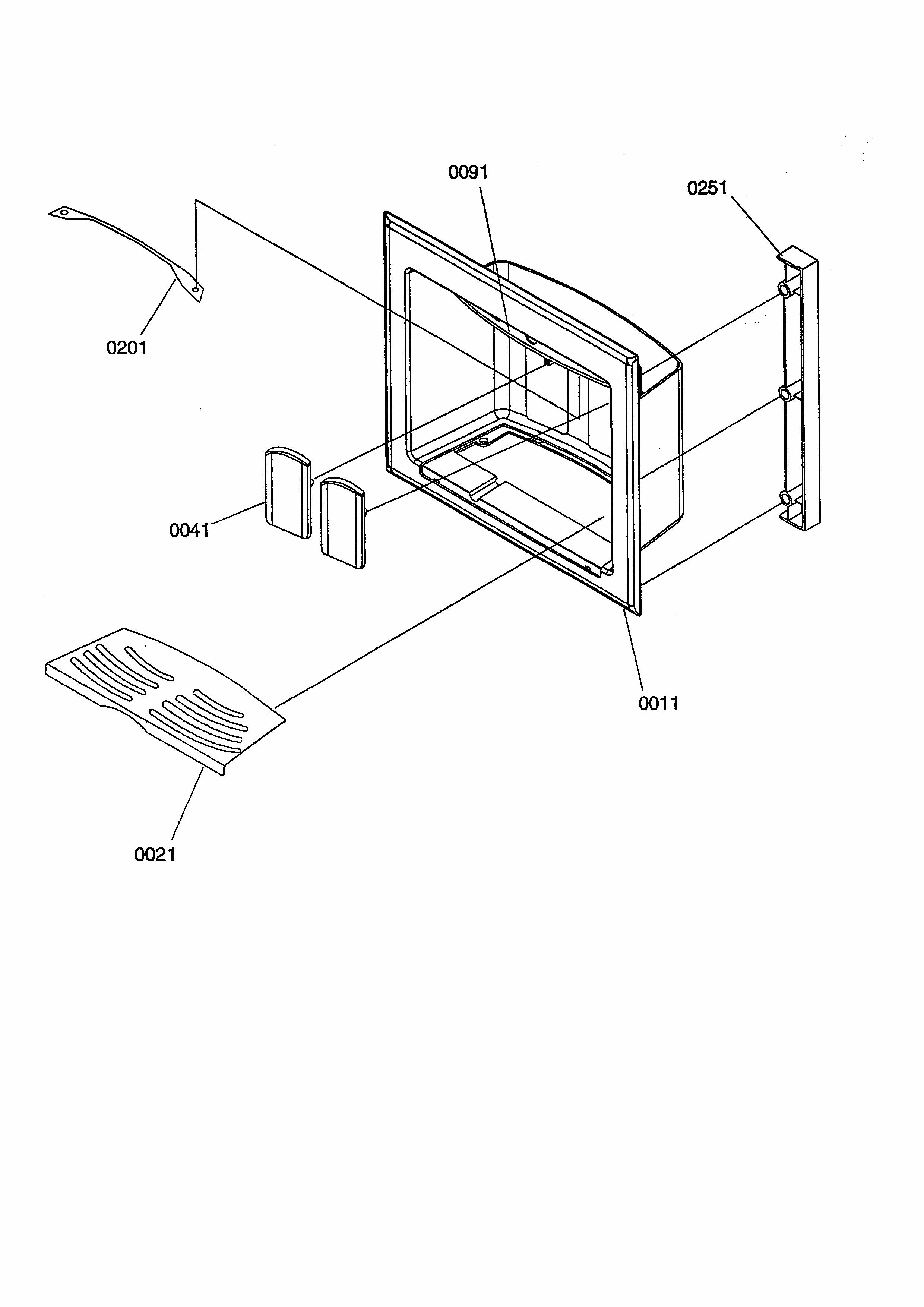 1/4" And 3/4" Facade Kit Diagram and Parts List for S148DA03-P1305601W  Amana Refrigerator
