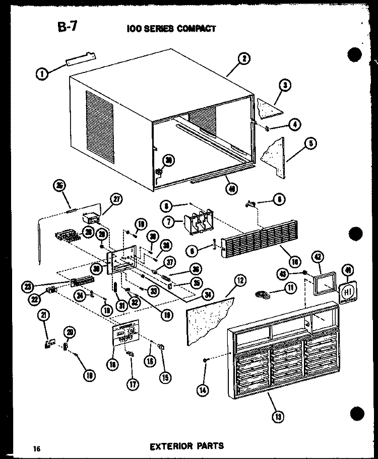 EXTERIOR PARTS Diagram and Parts List for ES-108-2S P6723114R Amana Air Conditioner
