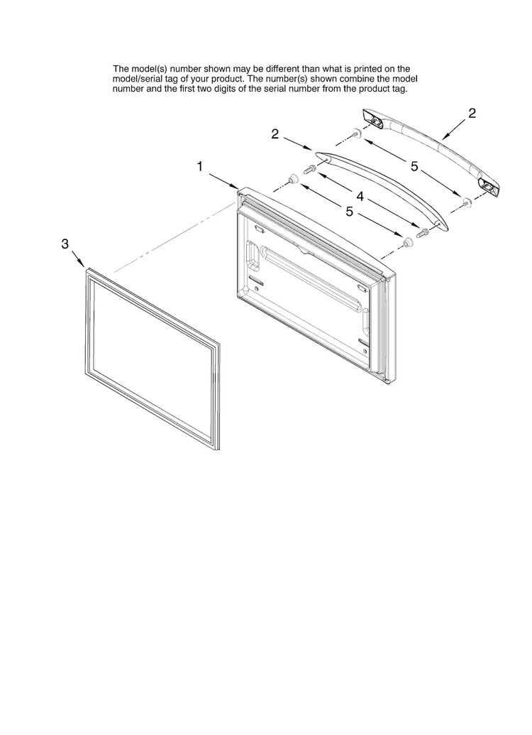 Freezer Door Parts Diagram and Parts List for AFF2534FEB11  Amana Refrigerator