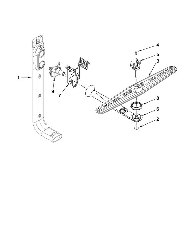 Upper Wash And Rinse Parts Diagram and Parts List for CDB7000AWW2  Magic Chef Dishwasher