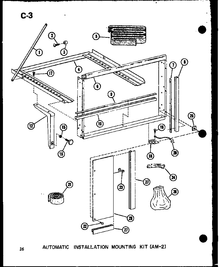 AUTOMATIC INSTALLATION MTG KIT (AM - 2) Diagram and Parts List for ES-108-2S P6723114R Amana Air Conditioner