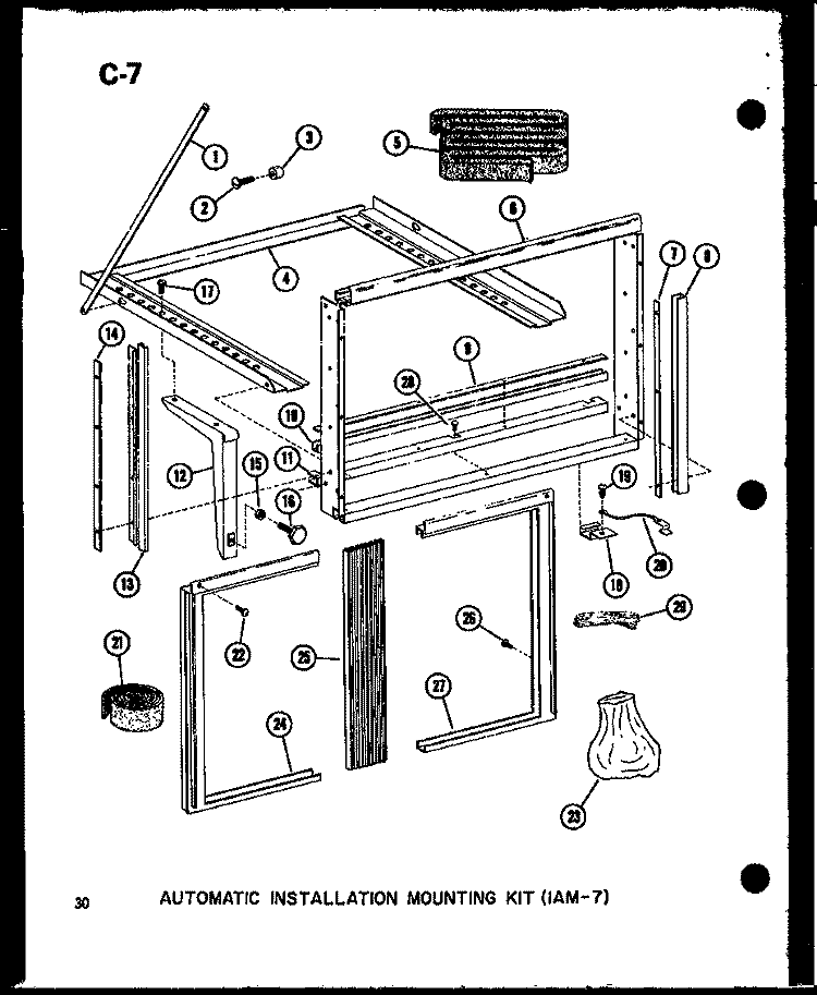 AUTOMATIC INSTALLATION MTG KIT (1AM - 7) Diagram and Parts List for ES12-2MS P5497448R Amana Air Conditioner