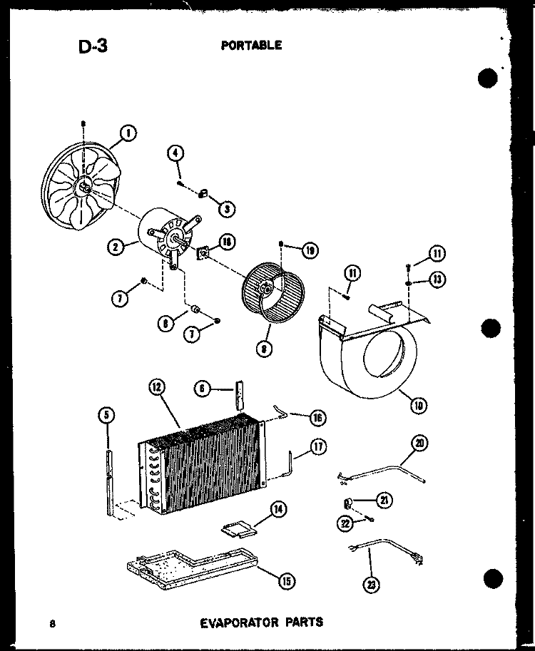 EVAP PARTS Diagram and Parts List for ES6P-2AMS P5497227R Maytag Air Conditioner