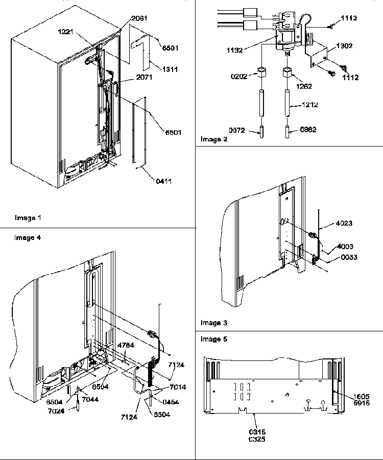 Cabinet Back Diagram and Parts List for SRD20TPW-P1190811WW  Amana Refrigerator