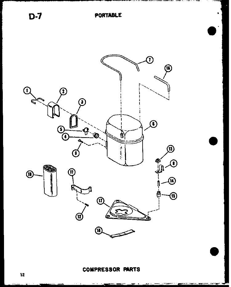 COMPRESSOR PARTS Diagram and Parts List for ES6P-2AMS P5497227R Maytag Air Conditioner