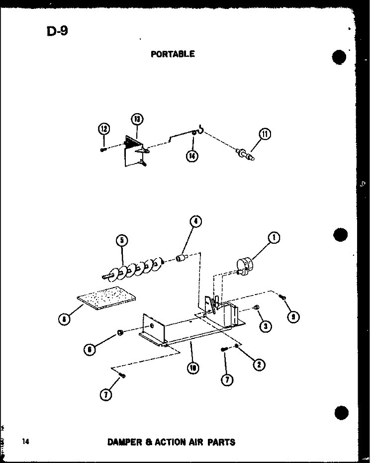 DAMPER & ACTION AIR PARTS Diagram and Parts List for ES6P-2AMS P5497227R Maytag Air Conditioner