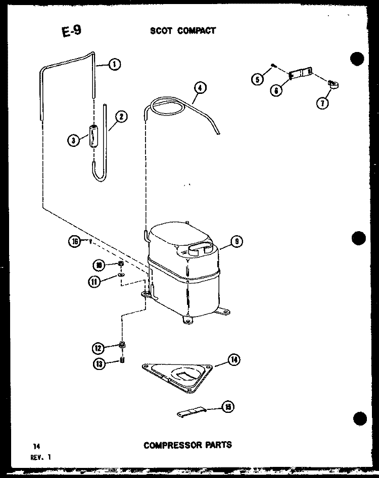 SCOT COMPACT Diagram and Parts List for ES7-2MT P5497457R Amana Air Conditioner